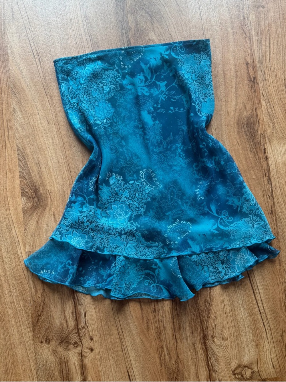 Y2K 90’s Whimsigoth Festival Floral Paisley Ruffle Hem Skirt